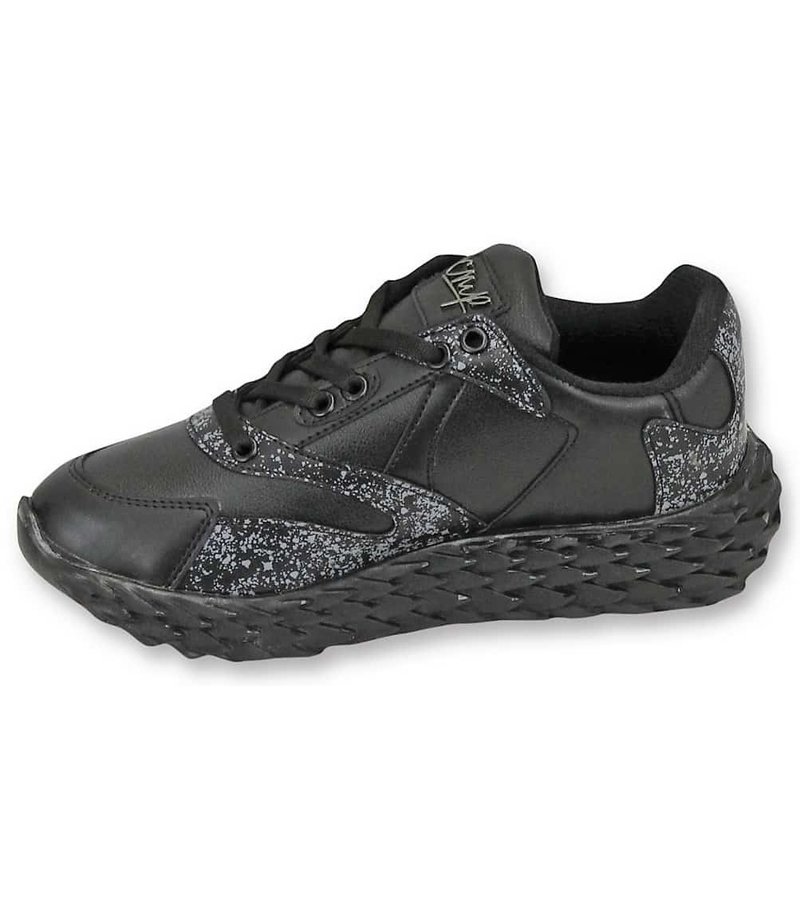 Cash Money Paint Splatter Shoes - CMS181 - Black