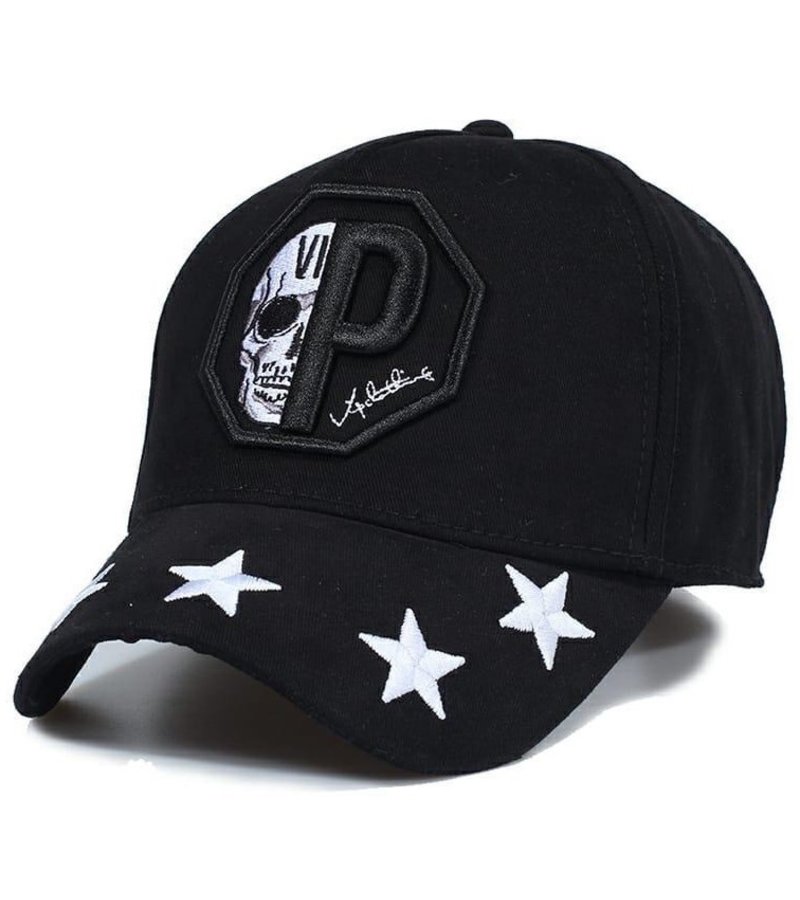 Enos Embroidery Skull Star Cap - Black