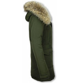 Macleria Fur Collar Coat - Women's Winter Coat Long - Parka - Khaki