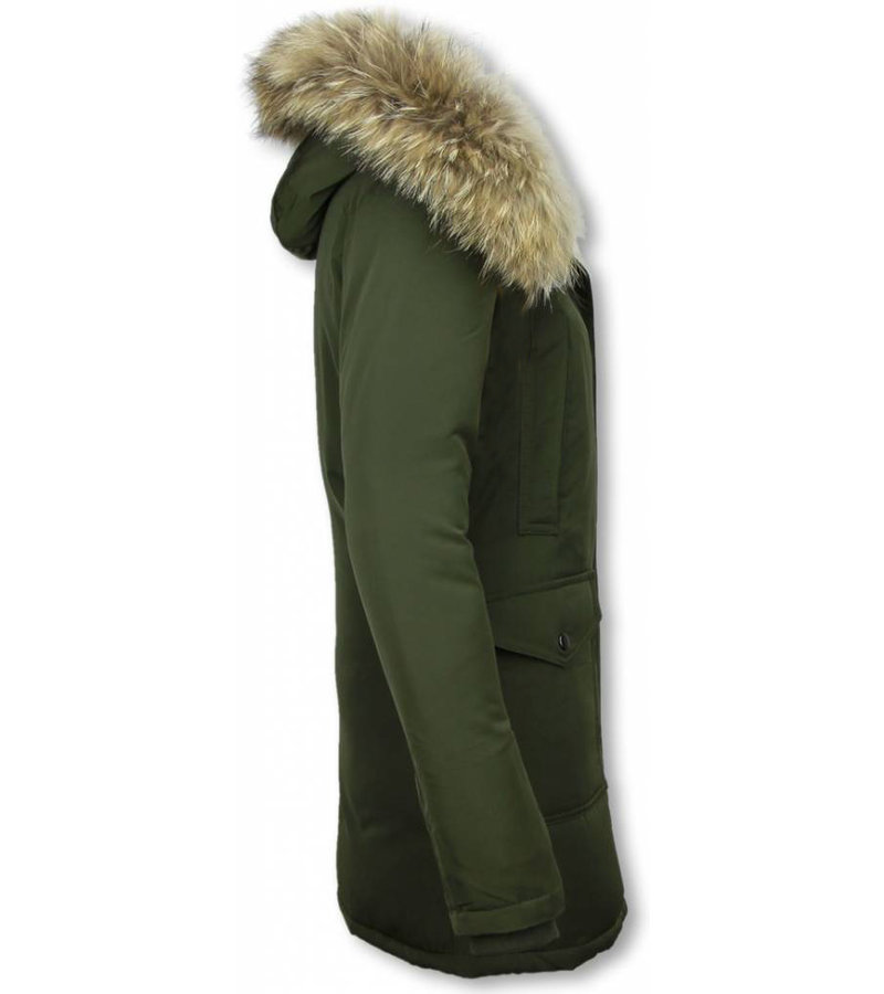 Macleria Fur Collar Coat - Women's Winter Coat Long - Parka - Khaki