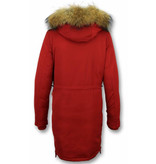 Macleria Long Winter Jacket Ladies Parka - Red