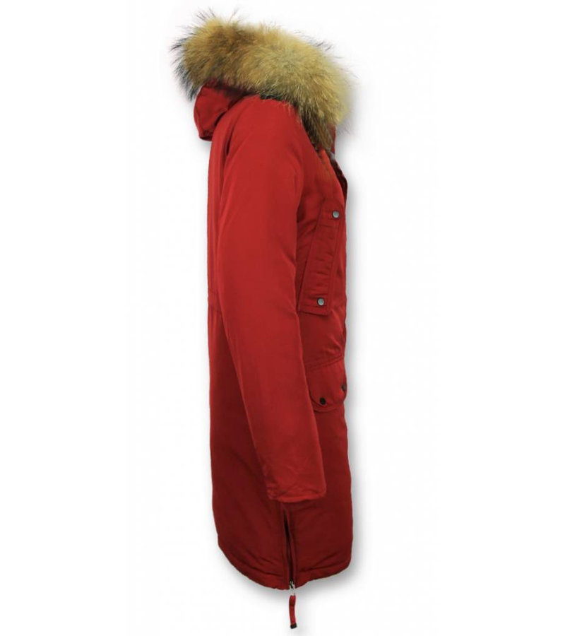 Macleria Long Winter Jacket Ladies Parka - Red