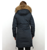 Macleria Long Winter Jacket Ladies Parka - Blue