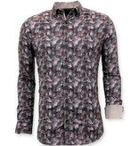 Tony Backer Snake Print Men Shirts - 3060 - Brown