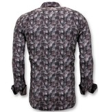 Tony Backer Snake Print Men Shirts - 3060 - Brown