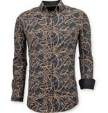 Tony Backer Luxury Printed Collar Shirts - 3054 - Black