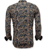 Tony Backer Luxury Printed Collar Shirts - 3054 - Black