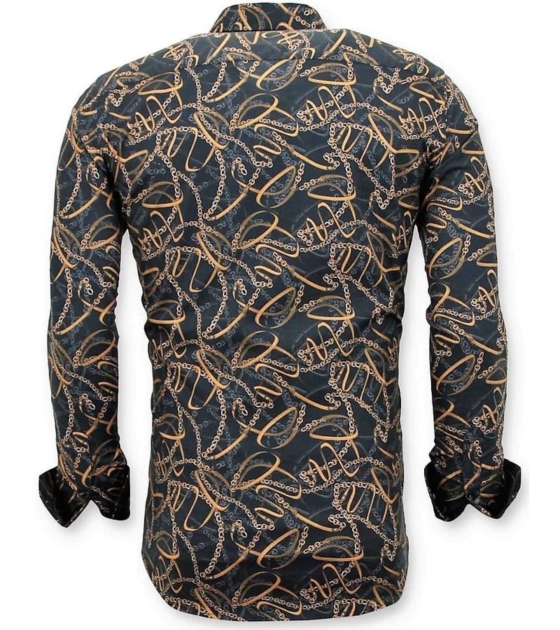 Tony Backer Luxury Printed Collar Shirts - 3054 - Black