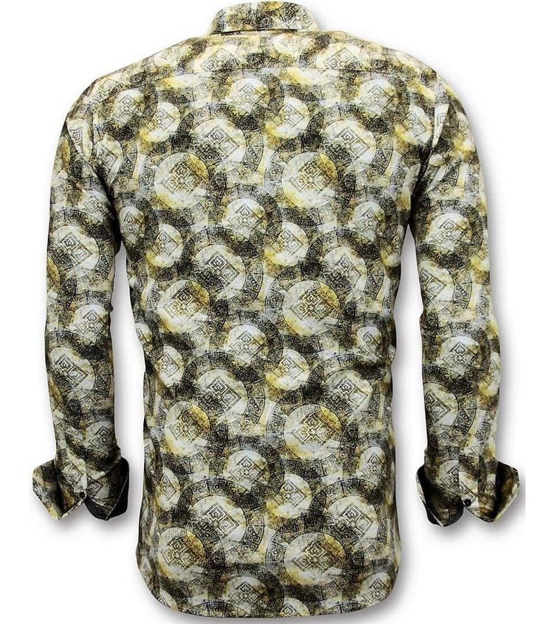 Tony Backer Digital Print Collar Shirts - 3053 - Yellow