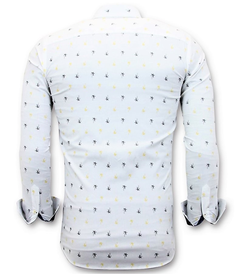 Tony Backer Hawaii Print Collar Shirt  - 3047 - White