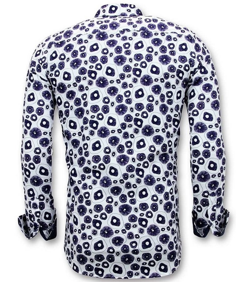 Tony Backer Jellyfish Flower Printed Shirts - 3058 - White