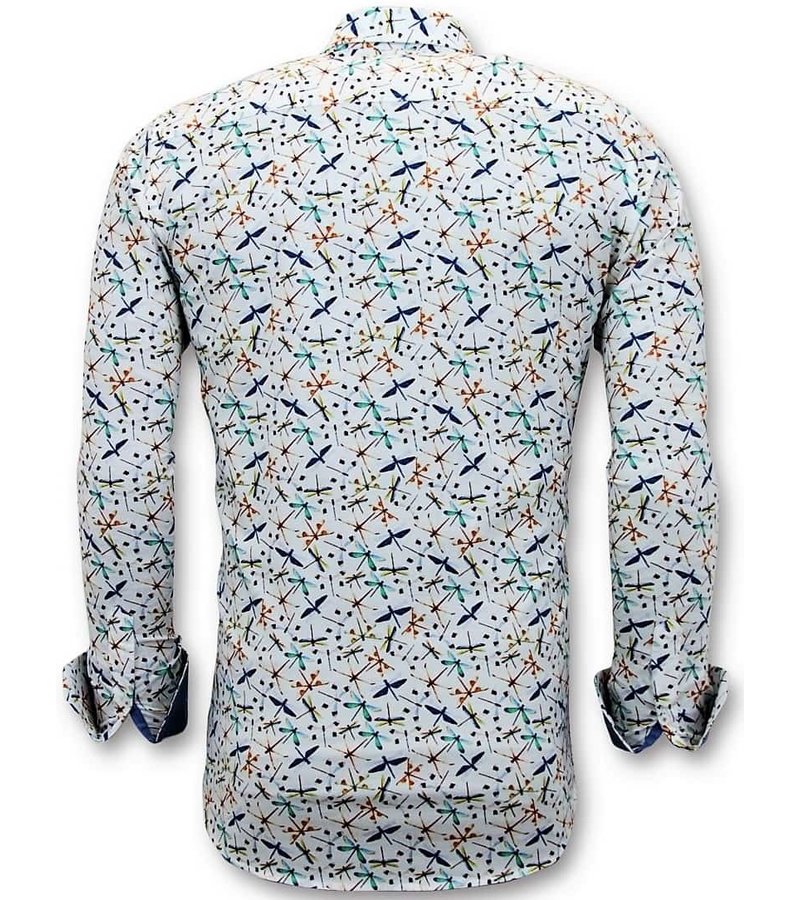 Tony Backer Dragonfly Printed Shirts - 3063 - White