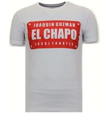 Local Fanatic Printed T Shirt  El Chapo - White