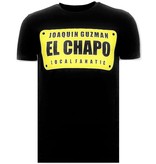 Local Fanatic Printed T Shirt  El Chapo - Black