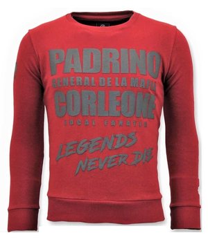 Local Fanatic Padrino Corleone Men Sweatshirt - Red