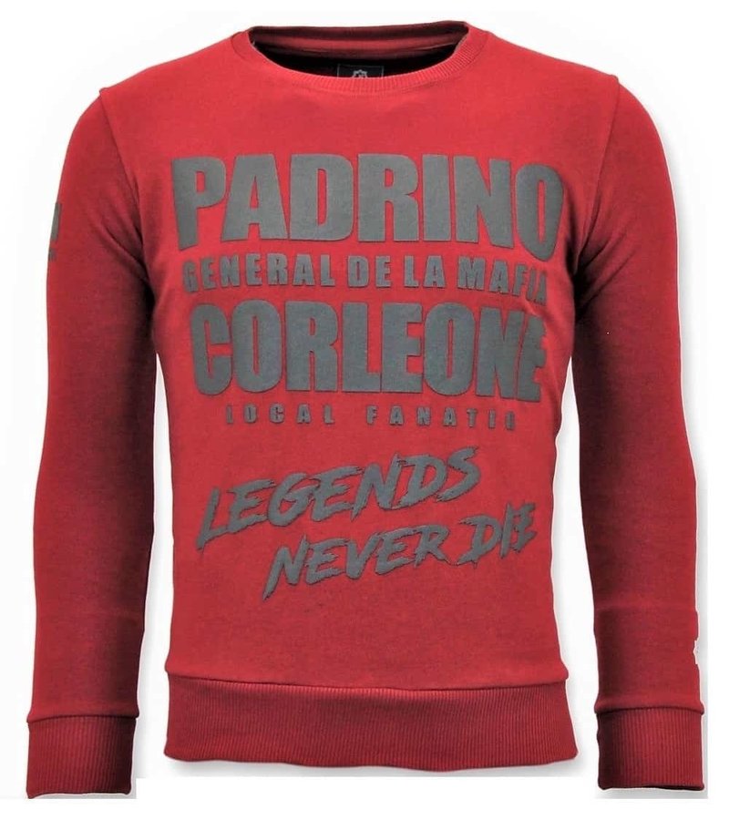 Local Fanatic Padrino Corleone Men Sweatshirt - Red