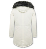 Enos Winter Jackets Long  Fake Fur Collar - White