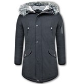 Enos Winter Jackets Long - Fake fur collar - Black