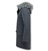 Enos Winter Jackets Long - Fake fur collar - Black