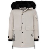 Enos Parka Winter Jacket Long Fake Fur collar - Beige