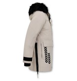 Enos Parka Winter Jacket Long Fake Fur collar - Beige