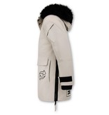 Enos Parka Winter Jacket Long Fake Fur collar - Beige