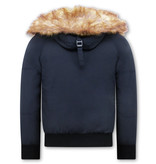Enos Winter Coat Fake Fur Collar -  Blue