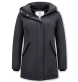 Matogla Women Winter Coat Plain - 0681 - Black