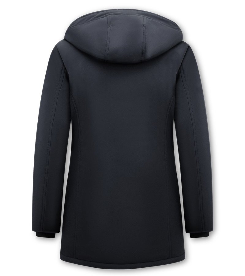 Matogla Women Winter Coat Plain - 0681 - Black