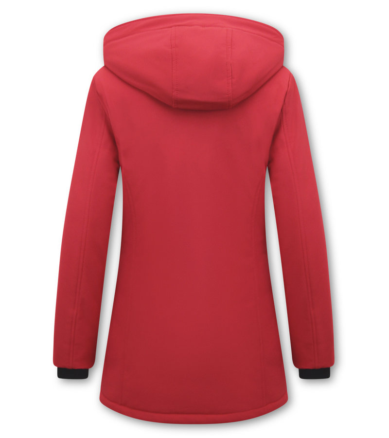 Matogla Women Winter Coat Plain - 0681 - Red