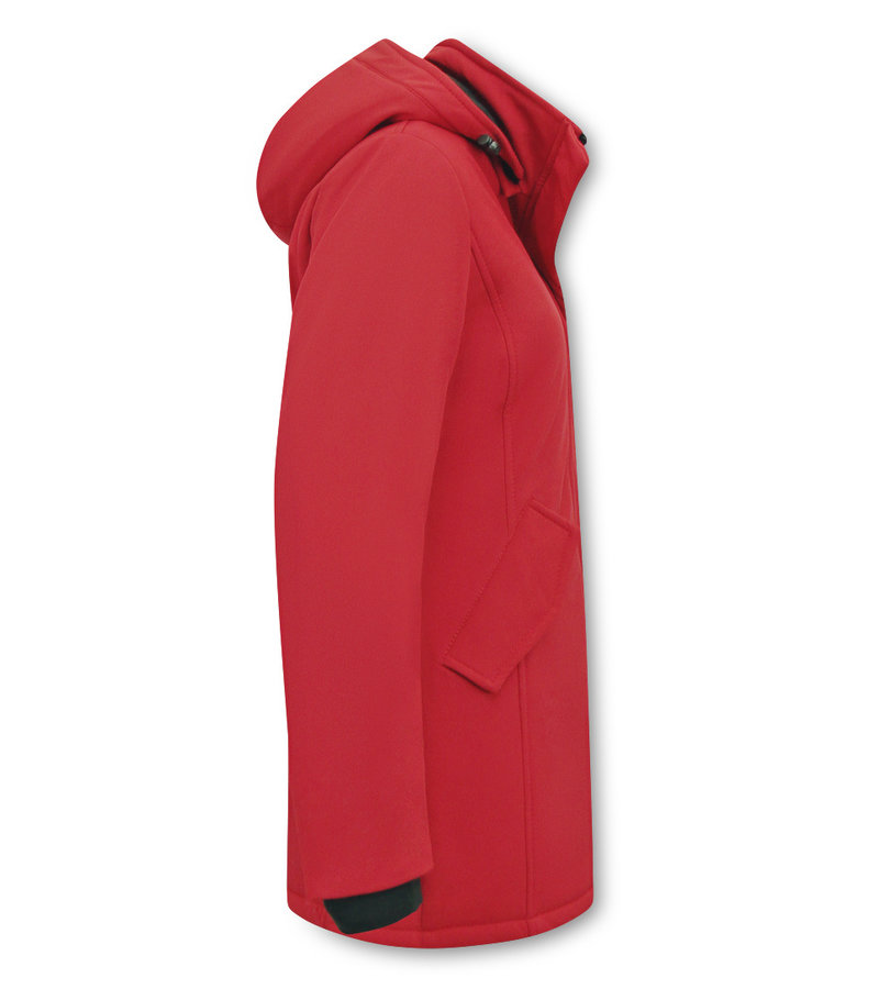 Matogla Women Winter Coat Plain - 0681 - Red