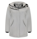 Matogla Women Winter Coat Plain - 0681 - White