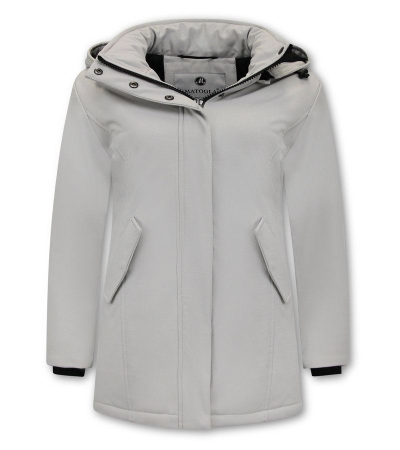 Matogla Women Winter Coat Plain - 0681 - White