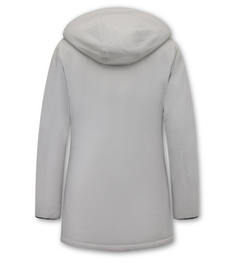 Matogla Women Winter Coat Plain - 0681 - White