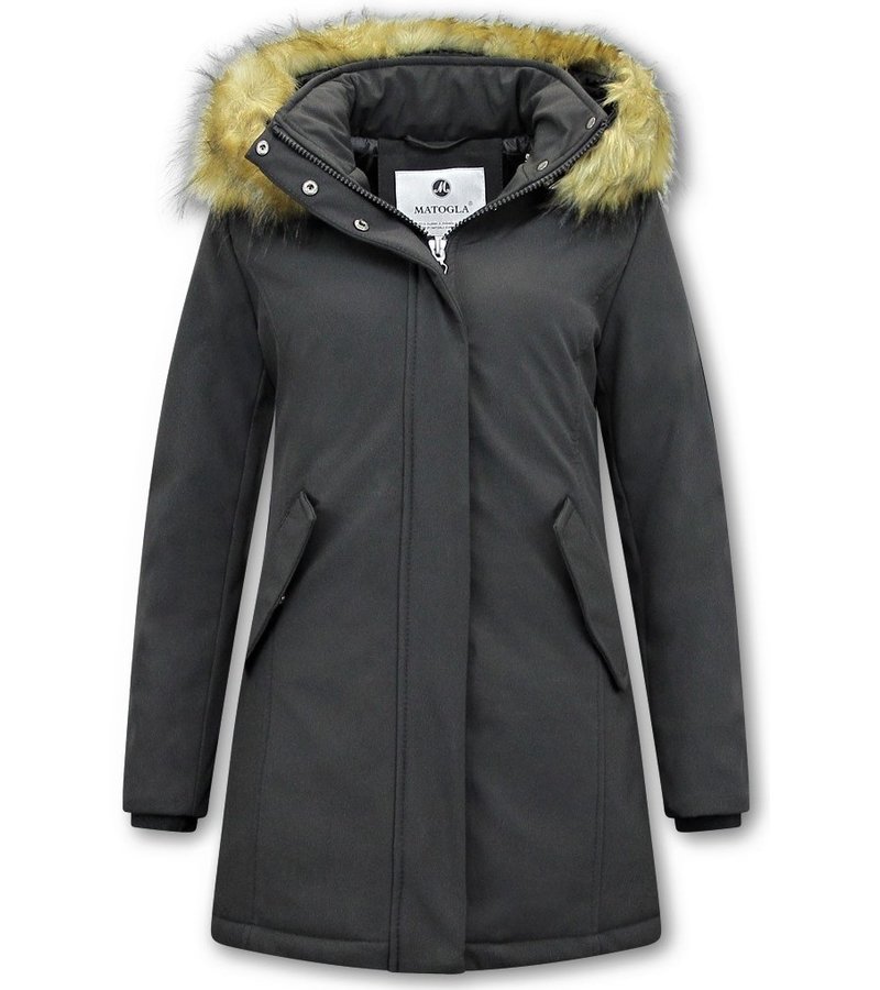 Matogla Fake Fur Winter Coat Women  - 0681 - Black