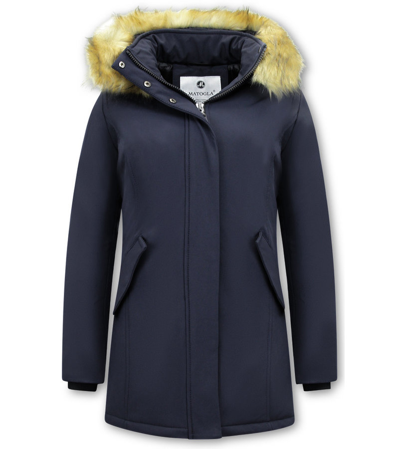 Matogla Fake Fur Winter Coat Women  - 0681 - Blue