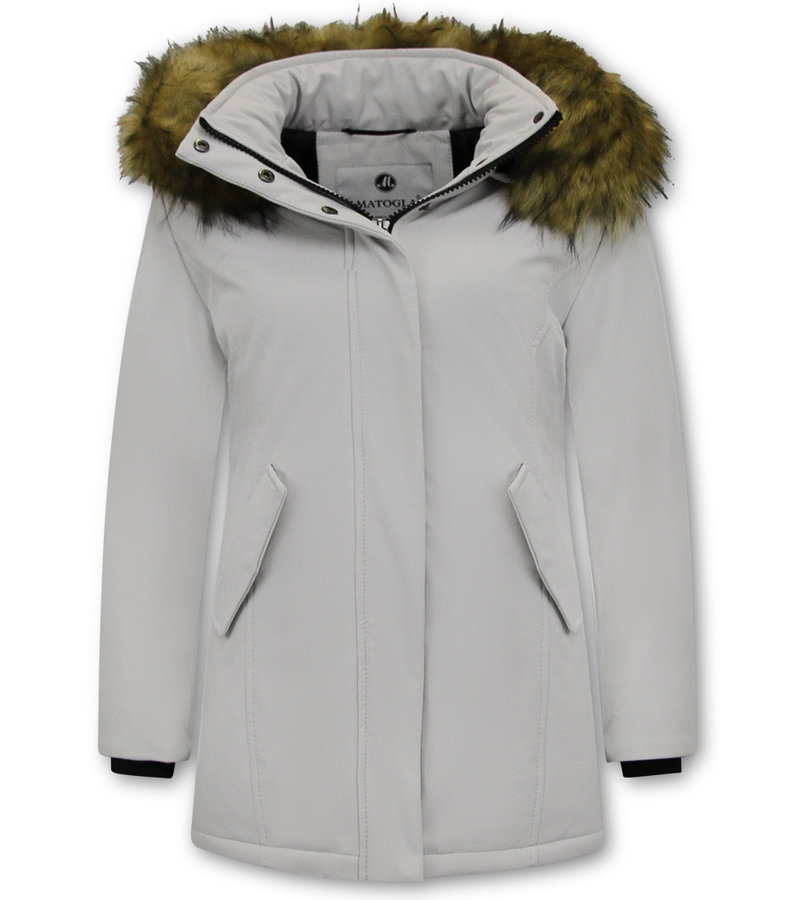 Matogla Fake Fur Winter Coat Women - 0681 - White