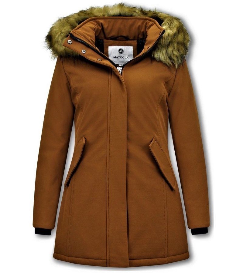 Matogla Fake Fur Winter Coat Women - 0681 - Brown