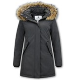 Matogla Fox Fur Winter Coat Women - 0681 - Black