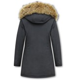 Matogla Fox Fur Winter Coat Women - 0681 - Black