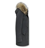 Matogla Fox Fur Winter Coat Women - 0681 - Black