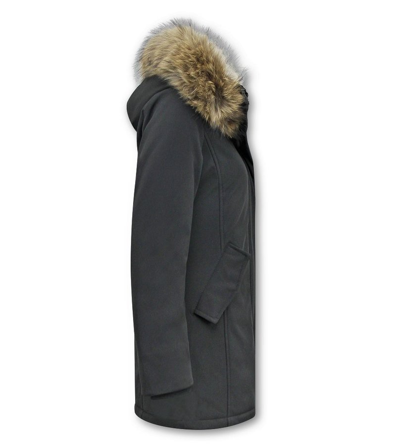 Matogla Fox Fur Winter Coat Women - 0681 - Black