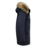 Matogla Fox Fur Winter Coat Women - 0681 - Blue