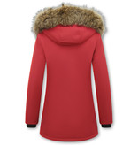 Matogla Fox Fur Winter Coat Women - 0681 - Red