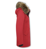 Matogla Fox Fur Winter Coat Women - 0681 - Red