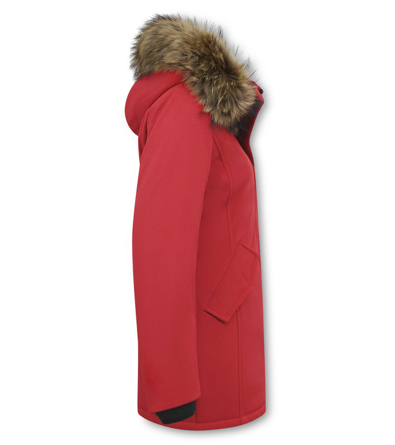 Matogla Fox Fur Winter Coat Women - 0681 - Red