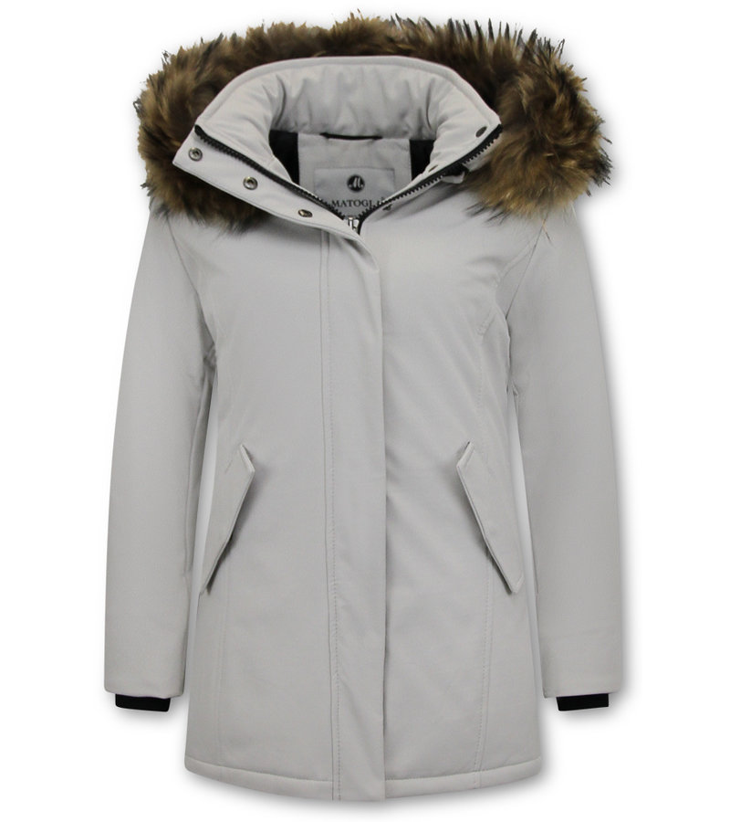 Matogla Fox Fur Winter Coat Women - 0681 - White