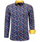 Tony Backer Rainbow Paint Splatter Shirts - 3072 - Blue
