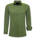 Tony Backer Plain Collar Shirts For Men - 3083 - Green