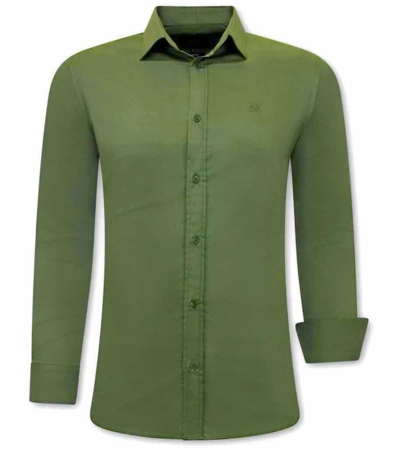 Tony Backer Plain Collar Shirts For Men - 3083 - Green